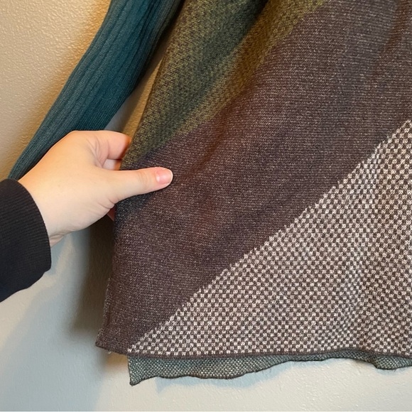 NWT Joseph A. Sz Large Women’s Green V-neck Oversized Sweater Argyle Block $78! - Picture 5 of 12